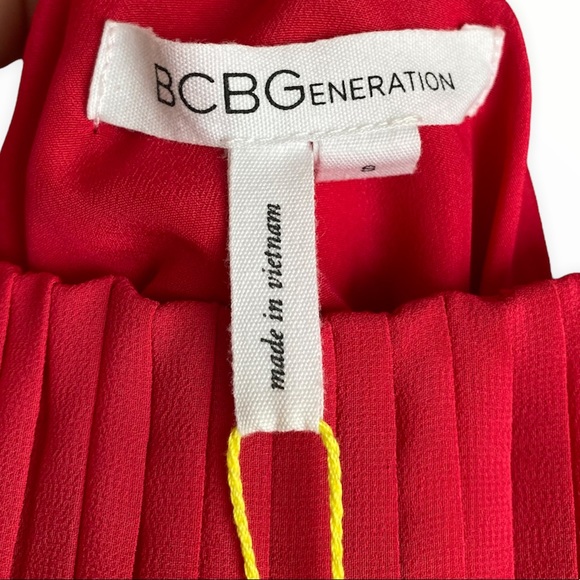 BCBG NWT Pretty In Pink Pleated Strapless High Low Dress Size Small - Picture 6 of 7